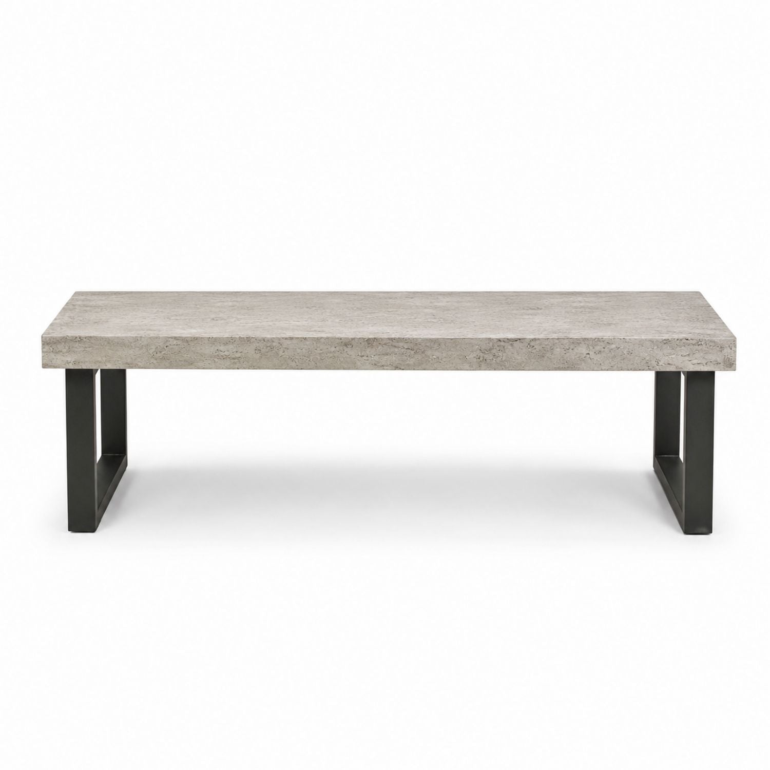 Sitzbank mit Betonplatte und Stahlbeinen Grau 120cm x 40cm x 45cm