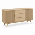 Sideboard aus Holz mit Schubladen und Türen, naturbelassen, 150 cm