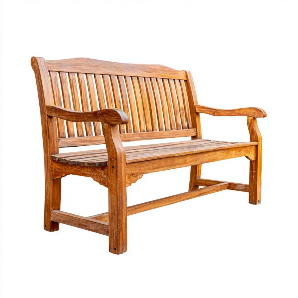 Patio Bench Solid Wood 120x60x90 cm - Natural Finish - Classic Design