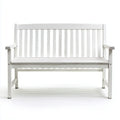 Wooden Patio Bench Solid Wood White 120x60x85 cm – Outdoor Furniture