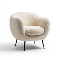 Armchair Plush Upholstery 85x85x78 cm – Cream – Modern Design