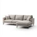 Sectional Sofa Fabric Upholstered 250x95x85 cm – Light Gray – Modern Design