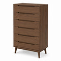 Kommode aus Holz mit 5 Schubladen und Walnuss-Finish