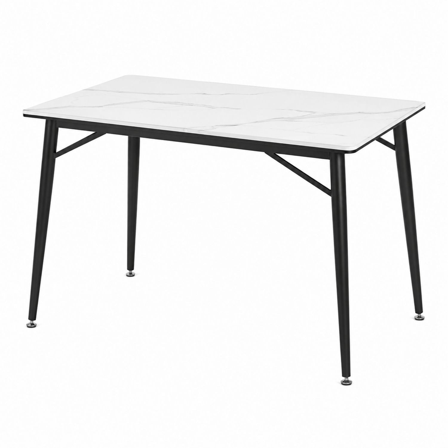 Esstisch rechteckig aus Kunstmarmor mit Metallgestell 120cm x 80cm