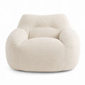 Beiger Bouclé-Loungesessel mit hochdichtem Schaumstoff