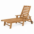 Teakholz Outdoor verstellbare Chaiselongue mit Rollen