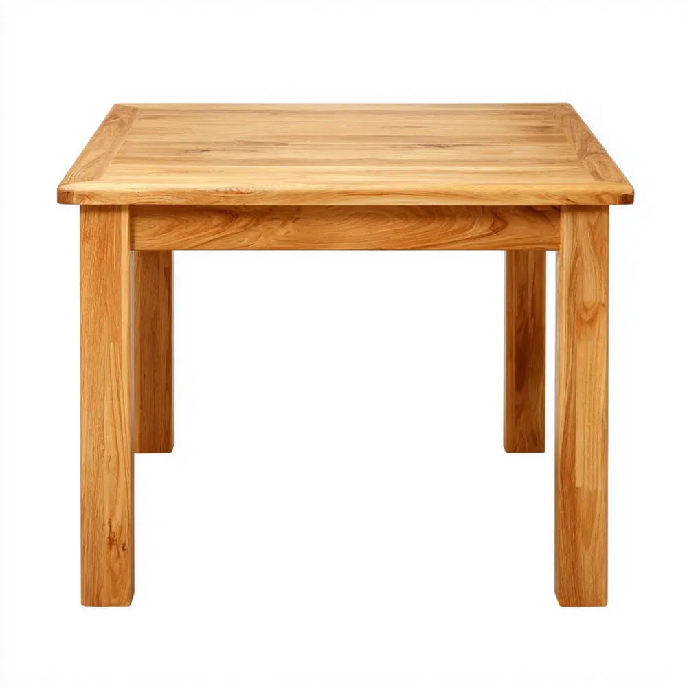 Solid Oak Side Table 60x60x45 cm - Natural Finish - Rustic Style