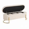 Beige Polsterbank mit Metallgestell 120cm