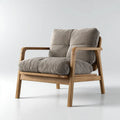 Armchair Linen Upholstery 75x80x90 cm - Light Grey - Modern Design