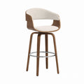 Barhocker Holz mit Polyester-Sitzfläche Beige 100cm