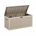 Aufbewahrungsbox aus Kunststoffgeflecht Beige Rechteckig 120cm