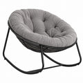 Grauer Stoff Papasan Schaukelstuhl Stahlgestell 95cm x 95cm x 78cm