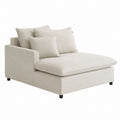 Beiges Stoff-Ecksofa mit Kissen 160 cm x 90 cm x 85 cm