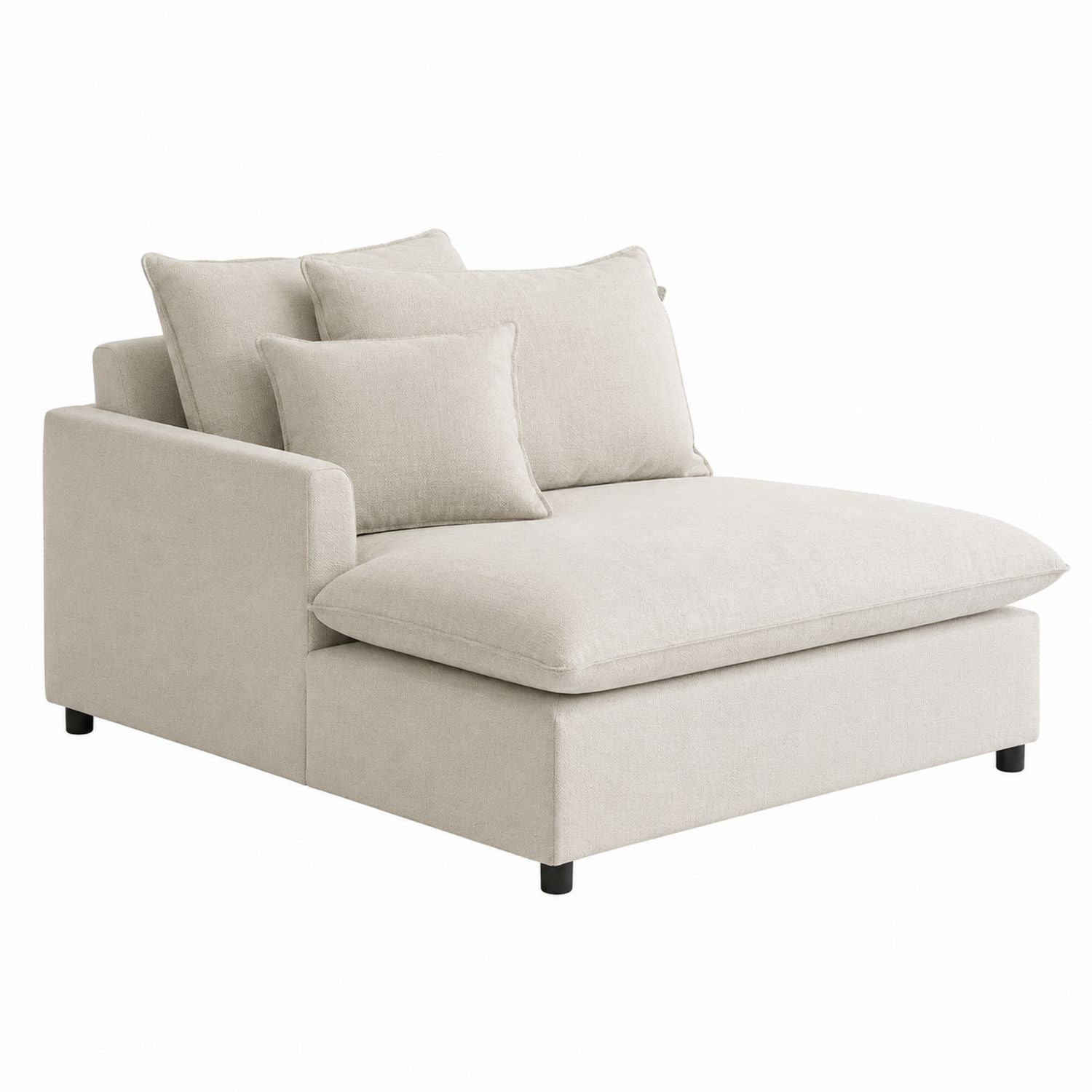 Beiges Stoff-Ecksofa mit Kissen 160 cm x 90 cm x 85 cm