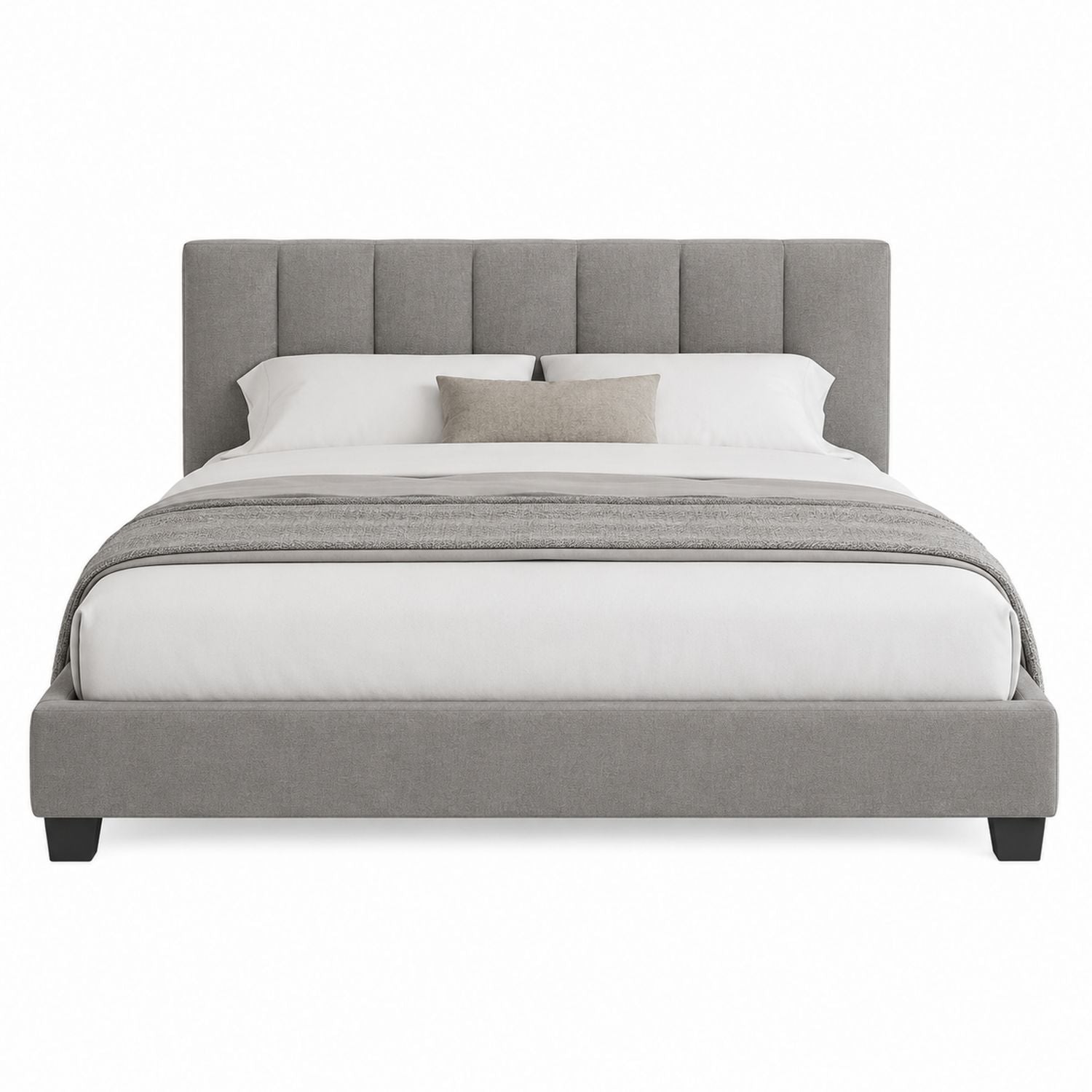 Polsterbett King Size Stoff Grau