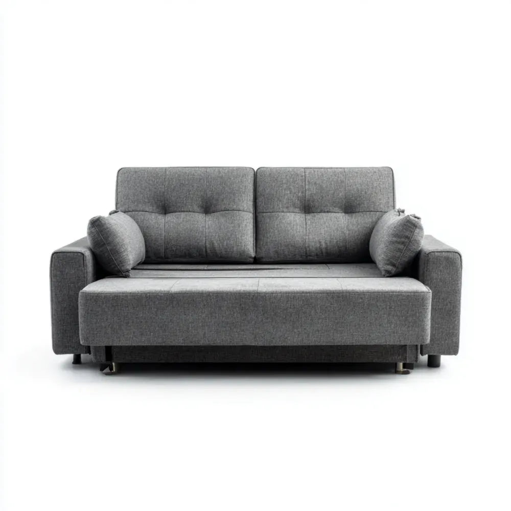Sofa Bed Fabric Upholstered 200x90x85 cm - Grey - Modern Design