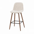 Barhocker mit Polyesterbezug und Metallgestell Beige 102cm