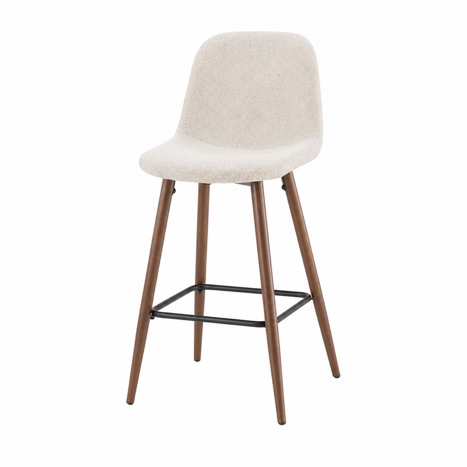 Barhocker mit Polyesterbezug und Metallgestell Beige 102cm