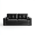 Sofa Set Leather Upholstered 200x85x75 cm - Black
