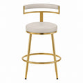 Barhocker Kunstledersitz mit goldfarbenem Edelstahlgestell 75cm