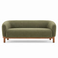 Olivfarbenes Strukturgewebe-Sofa mit Holzrahmen 210cm x 95cm x 82cm