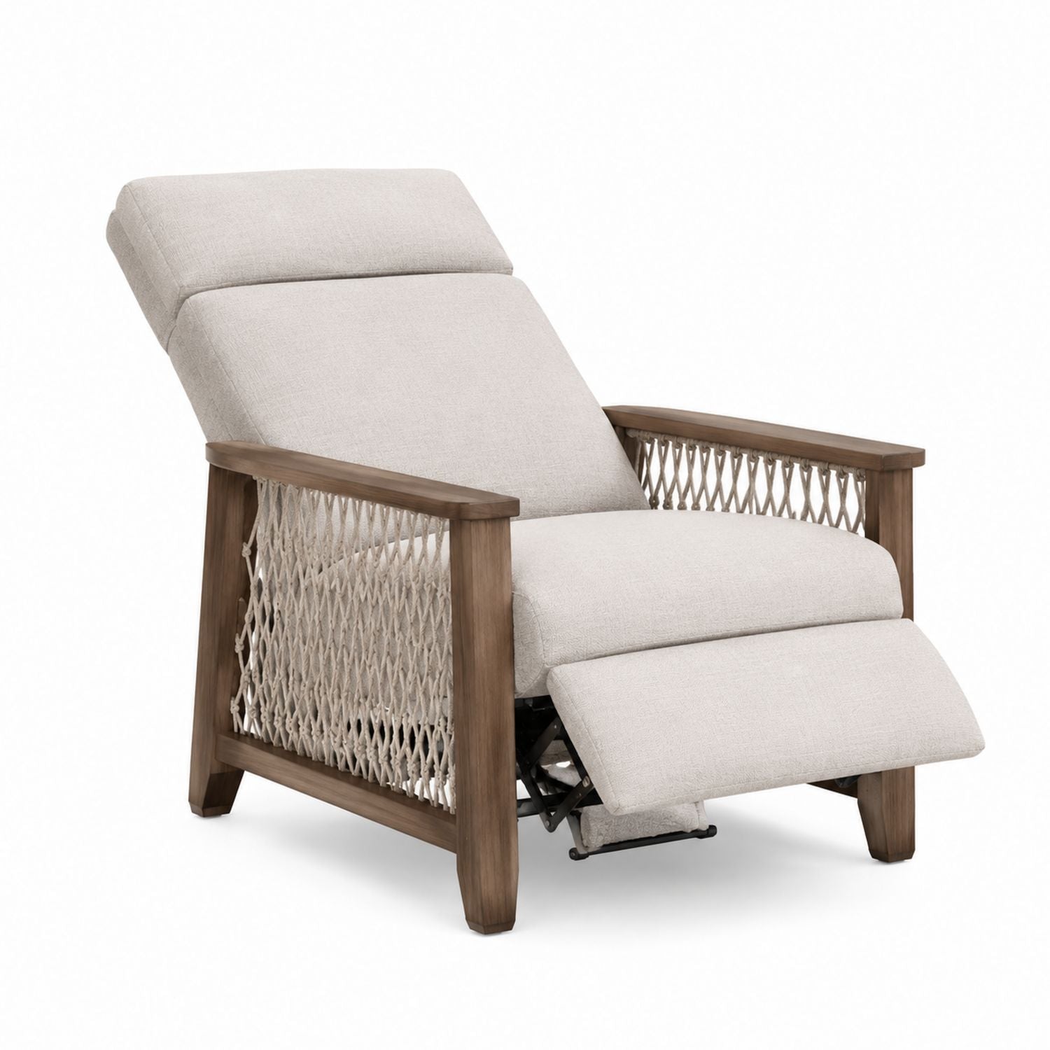 Liegesessel mit Polyesterbezug und Holzrahmen Beige