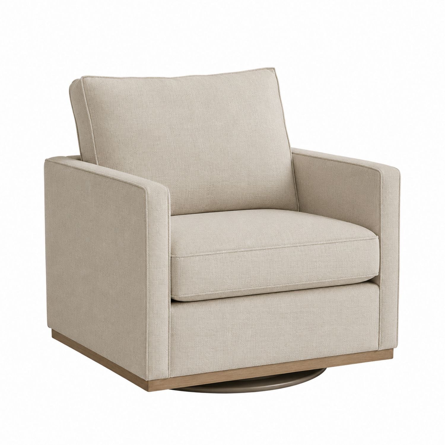 Beiger Drehbarer Stoff-Sessel mit Kissen 80cm x 85cm x 90cm
