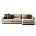 Sectional Sofa Fabric Upholstered 280x150x85 cm – Beige/Brown – Modern Design
