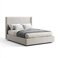 Upholstered Double Bed - 200x150x100 cm - Beige - Modern Style