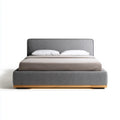 Double Bed - Fabric Upholstery 160x200x100 cm - Light Grey - Modern Design