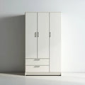 Wardrobe Three-Door Wooden 180x120x50 cm - White - Modern Style